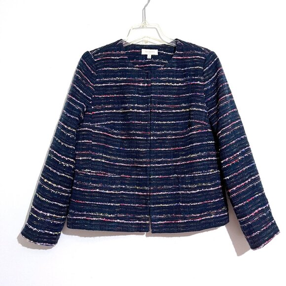 Talbots Navy Multi-Color Rainbow Confetti Tweed Blazer - Picture 3 of 14